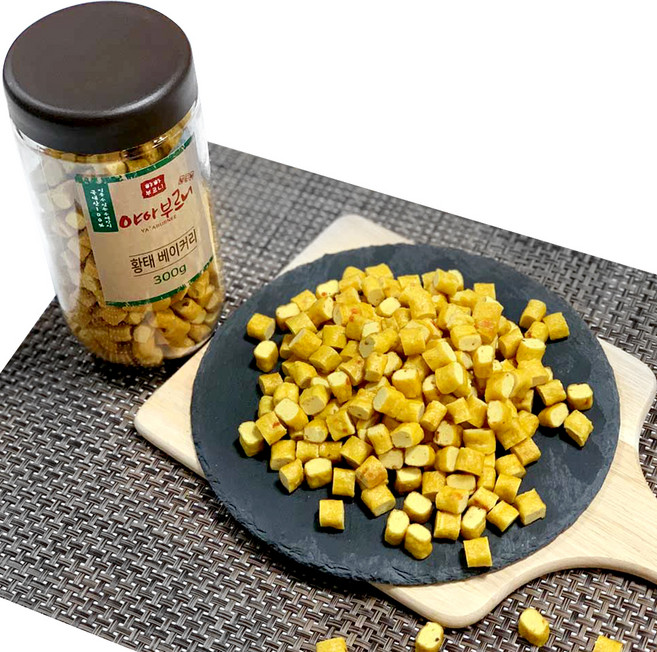 야아부르니 강아지 국내산 수제간식 통간식, 황태 베이커리, 300g, 1개