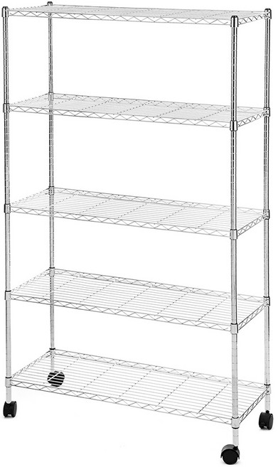 코멧 메탈 선반 5단 900 x 350 x 1500mm, 실버