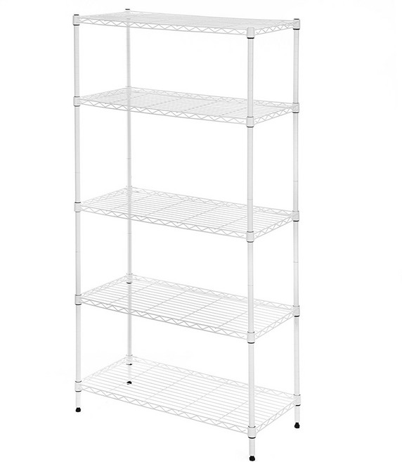 코멧 메탈 선반 5단 740 x 340 x 1500mm, 화이트