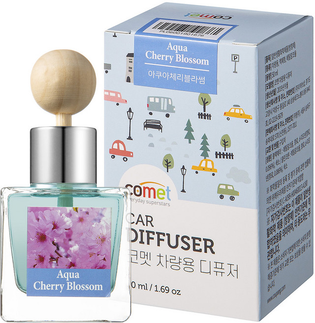 코멧 설레는 향 가득 차량용 디퓨저 50ml, 아쿠아체리블라썸, 1개
