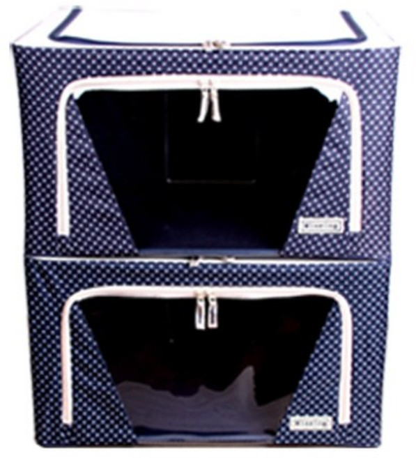 마이닝 해피 리빙박스 땡땡이 24L, 블루, 2개