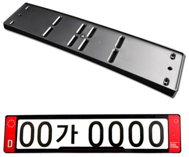 카템 FR플레이트 + 번호판가드 레드 세트, 1세트