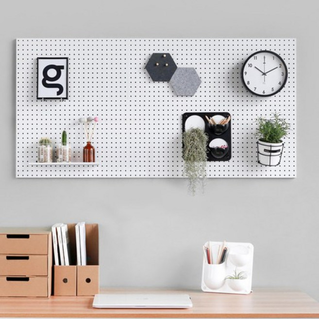 타공판닷컴 인테리어 원형 타공판, 화이트, 1개