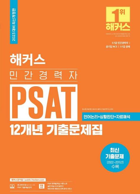 2023 해커스 민간경력자 PSAT 12개년 기출문제집, 해커스공기업