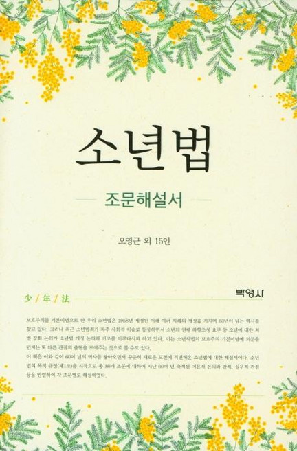 소년법:조문해설서, 박영사, 오영근김혁김민규박찬걸성우제원혜욱이상한이승현이유진이재진이정주이천현정정원주용기최병각황만성