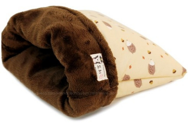 도치퀸 순면 털 방한포치, 진밤색, 1개