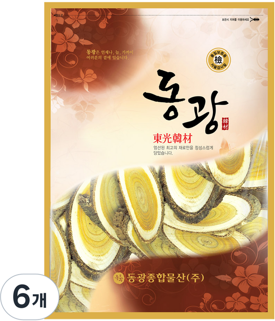동광한방몰 국내산 참 옻나무, 600g, 6개