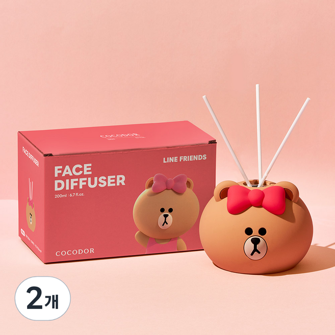 코코도르 라인프렌즈 페이스 디퓨저 초코, 블랙체리, 200ml, 2개