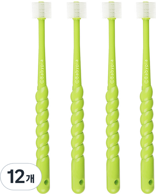 예꼬맘 360도 2단계 유아 칫솔, 그린, 4개입, 3개