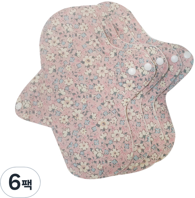 수미인 면 생리대 안개꽃핑크 팬티라이너, 6개, 5개입