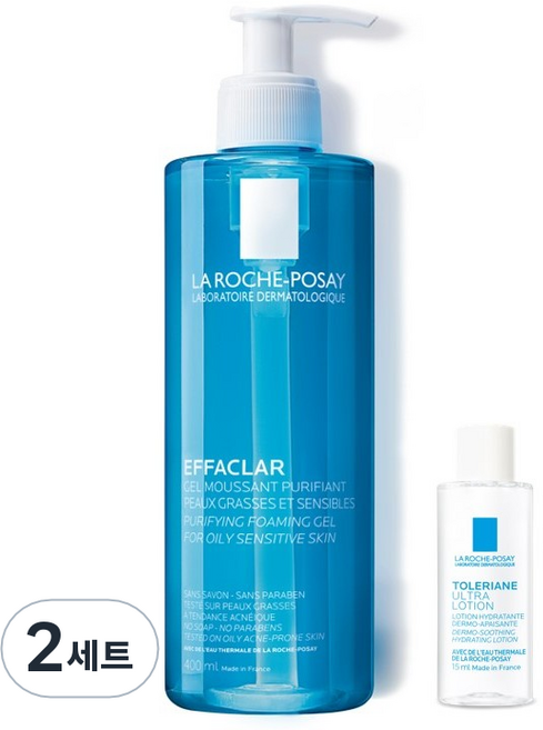 라로슈포제 트러블케어 클렌저 에빠끌라 퓨리파잉 포밍 젤 400ml + 똘러리앙 울트라로션 15ml, 2세트