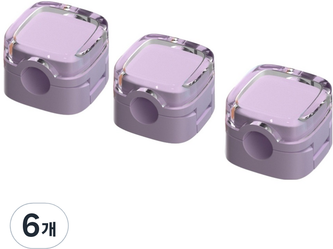 미르컴퍼니 마그네틱 데스크탑 케이블 홀더, 퍼플, 6개