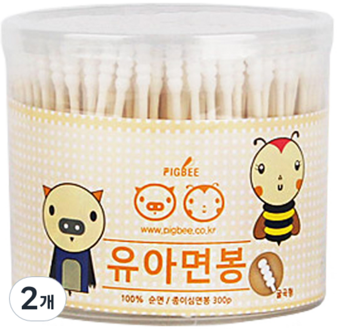 피그비 유아용 안전면봉, 300개입, 2개