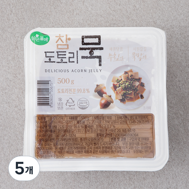 맑은물에 참 도토리묵, 500g, 1개입, 5개