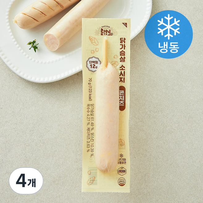 닭신 닭가슴살 소시지 콘치즈 (냉동), 70g, 4개