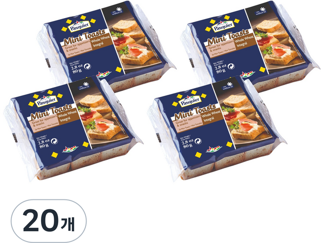 Pasquier 派斯格 全麥迷你吐司, 20個, 80g
