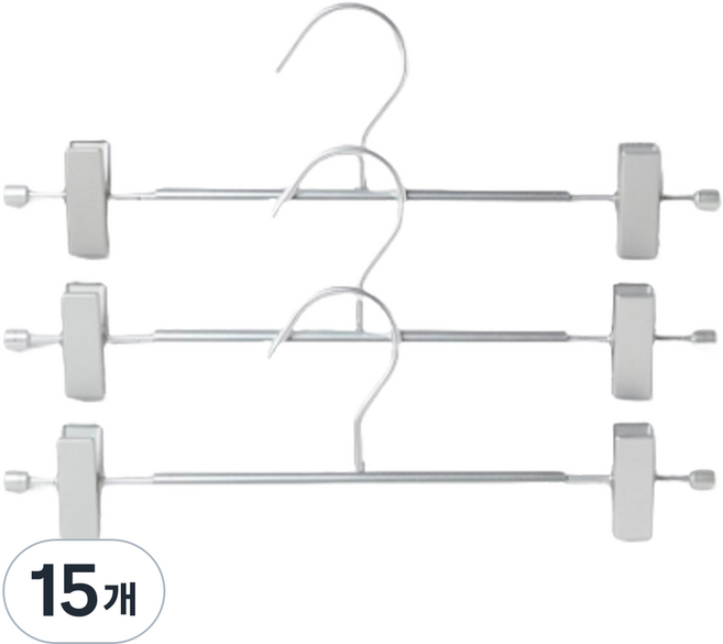 JAJU(자주) 알루미늄 하의용 옷걸이, 실버, 15개
