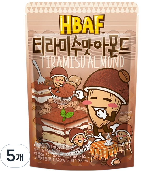 바프 티라미수맛 아몬드, 120g, 5개