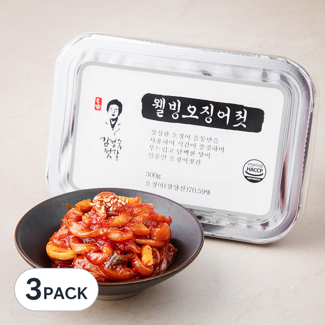 김정숙젓갈 웰빙오징어젓, 300g, 3개