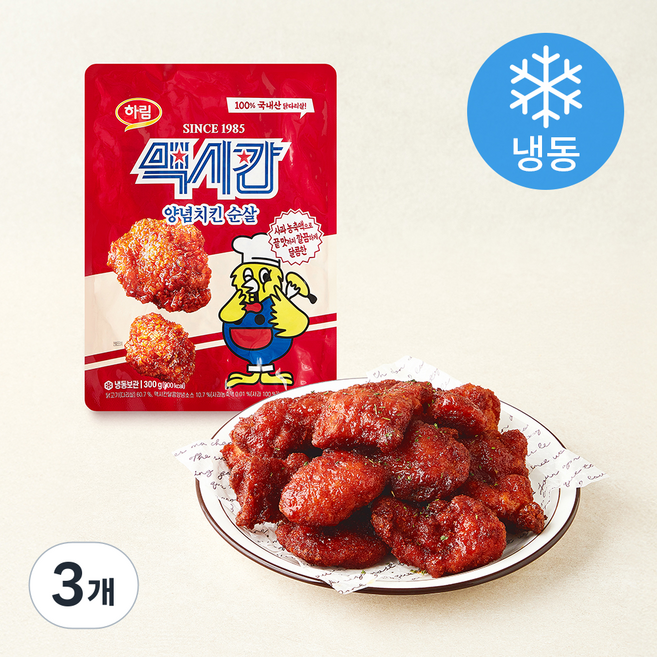 맥시칸 양념치킨 순살 (냉동), 300g, 3개