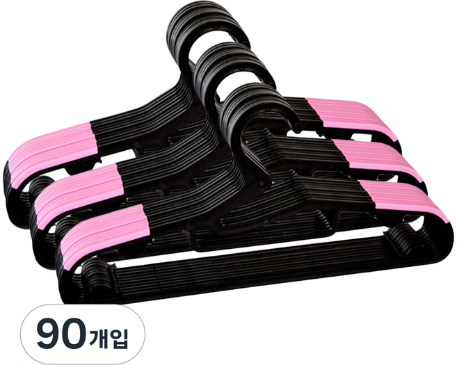 데코즈인 라운드 논슬립 옷걸이, 핑크, 90개