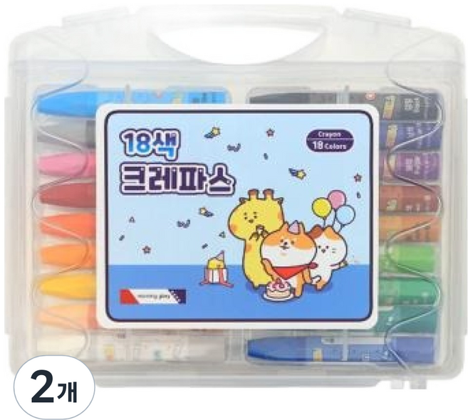 모닝글로리 크레파스 블루, 18색, 2개