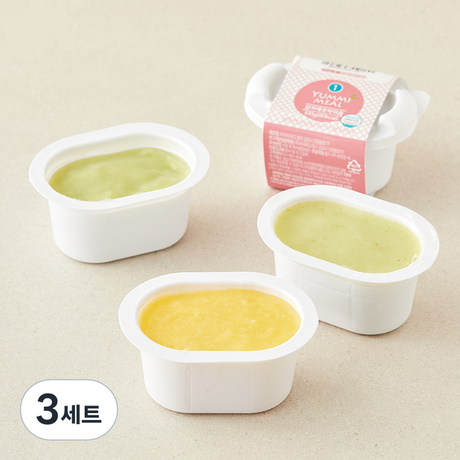 얌이밀 초기 4~6개월 이유식 둘미음 감자애호박미음 100g + 양배추단호박미음 100g + 고구마청경채미음 100g A세트, 3세트