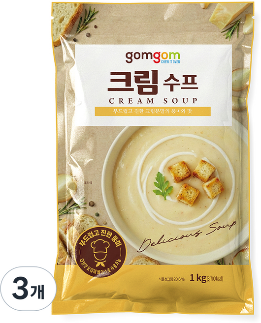 곰곰 크림 수프, 1kg, 3개