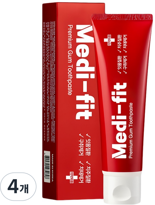 메디핏 잇몸 재생 무불소 치약, 4개, 120g