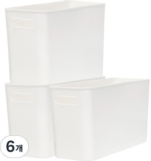 데일리블룸 오픈 펜트리 수납함 바스켓 정리 슬림, 화이트, 6개