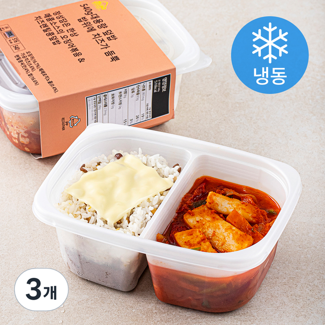 정성담은한상 매콤소스의 오징어볶음 치즈 렌틸콩 덮밥 (냉동), 540g, 3개