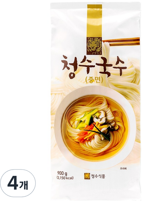 CHOUNGSOO FOOD 清水麵條 中麵, 900g, 4個