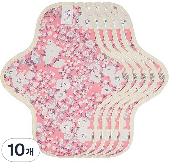 이채 플라워 날개형 면생리대 핑크플라워, 10개, 1개입, 중형