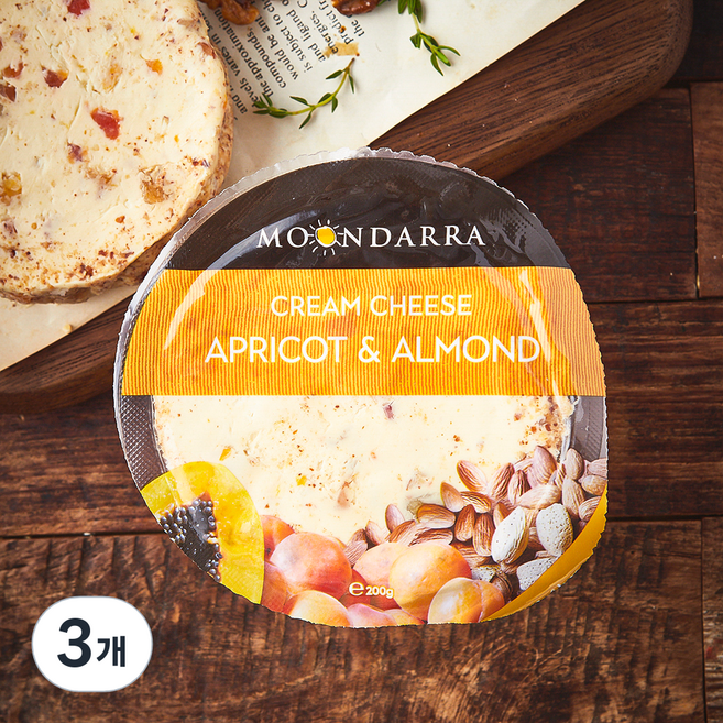 문다라 살구 아몬드 크림치즈, 200g, 3개, 1개입