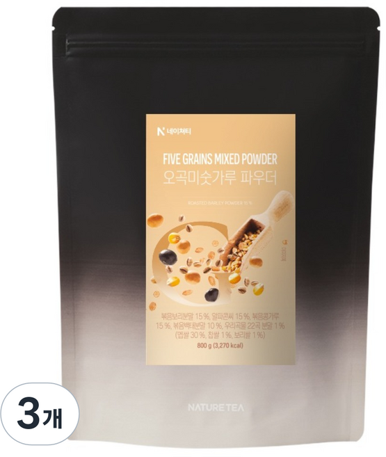 네이쳐티 오곡미숫가루 파우더, 800g, 1개입, 3개