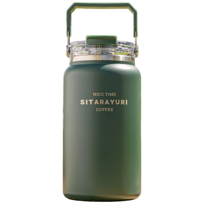 Sitarayuri 304不鏽鋼大容量雙飲保溫冰桶, 1個, 1.5L, 墨綠色