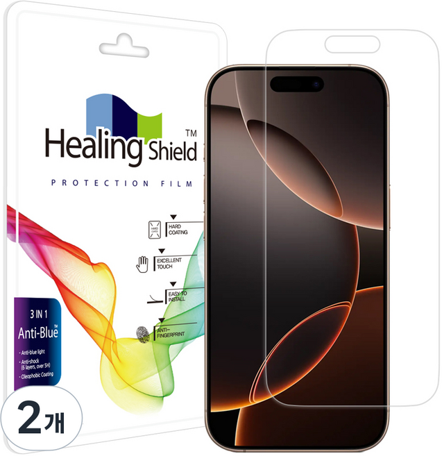 힐링쉴드 블루라이트차단 액정보호필름 세트, 2개