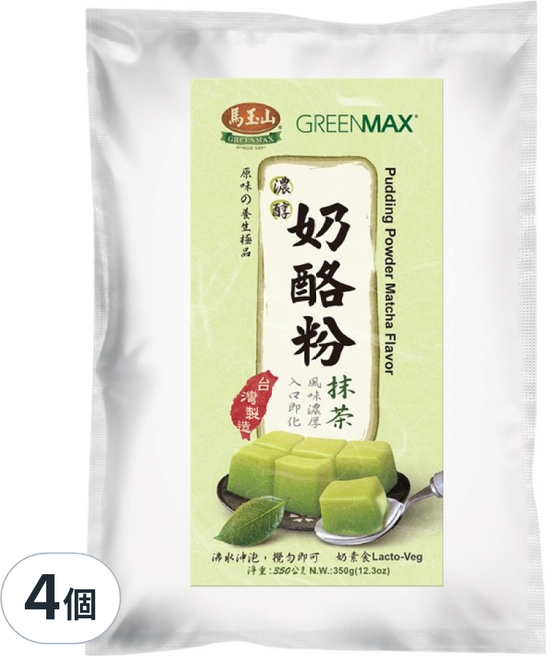 馬玉山 濃醇奶酪粉 抹茶風味, 4個, 350g