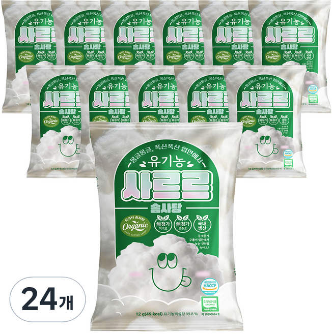 유기농 사르르 구름 솜사탕, 12g, 24개