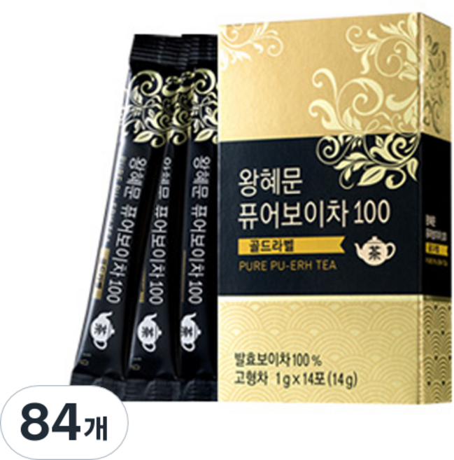 왕혜문 퓨어 100 보이차, 14개입, 6개