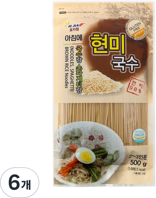 효자원 아침에 현미국수, 500g, 6개