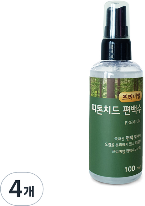 친환경편백아트 프리미엄 피톤치드 편백수, 100ml, 4개