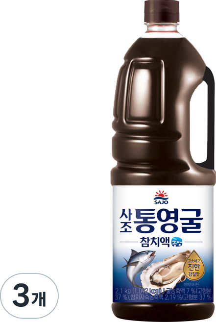 사조 통영굴 참치액, 2.1kg, 3개