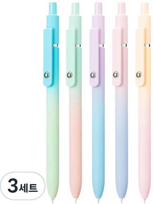 모더너리 퀵드라이 젤펜 오로라 간호사 볼펜 0.7mm 5종 세트, 검정, 3세트