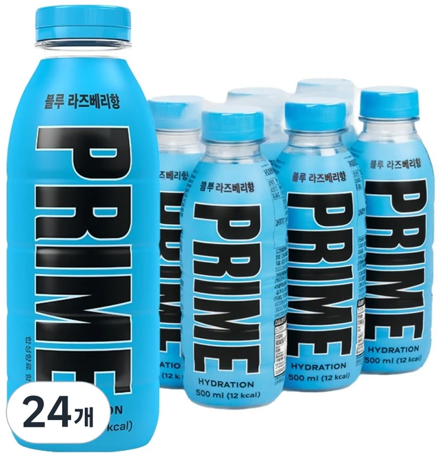 드링크프라임 하이드레이션 블루라즈베리향, 24개, 500ml - 쿠팡