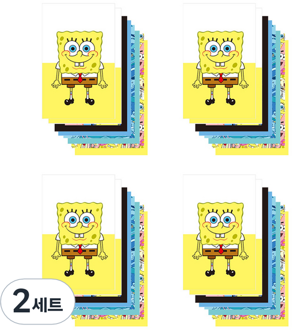 스폰지밥 루카랩 아카이브 6공 다이어리 페이퍼 커버 4종 세트, 2세트