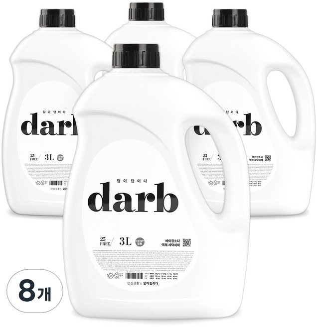 답이답이다 베이킹소다 액체세탁세제 본품, 3L, 8개