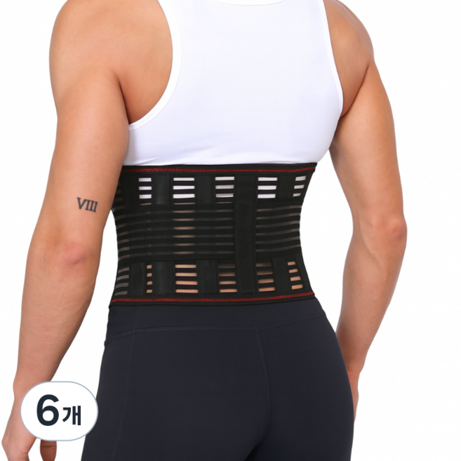 겜사 메쉬 허리 지지 보호대, 블랙, 6개