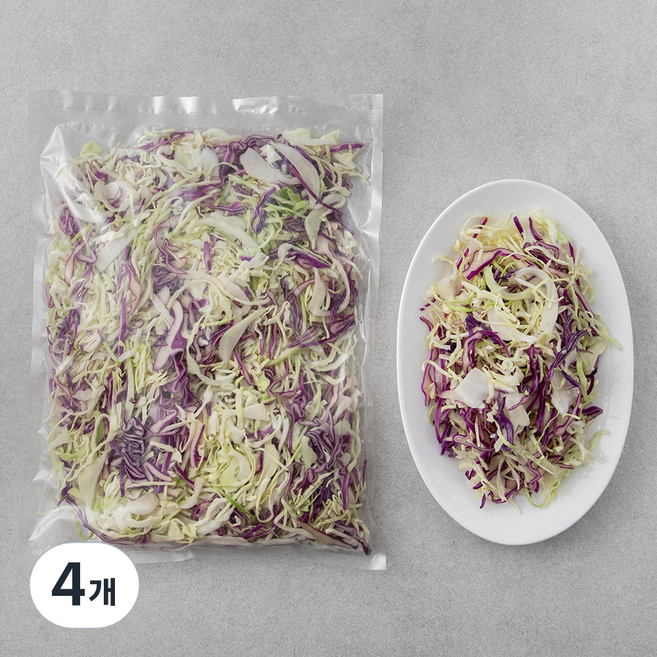 샐러드용 양배추와 적채, 500g, 1개, 4개