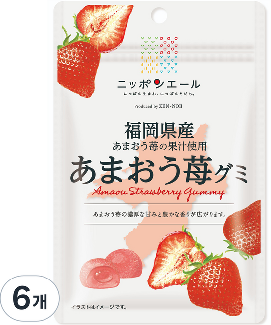 JA전농젤리 아마오우 딸기 구미, 40g, 6개